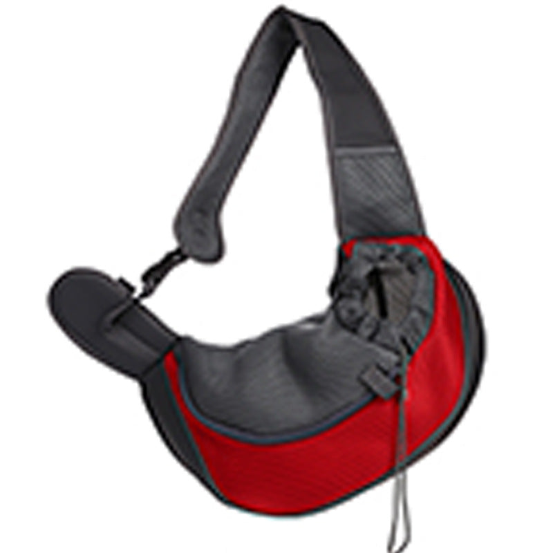 A portable pet bag for outings, suitable for both cats and dogs, with a drawstring mesh single-shoulder bag