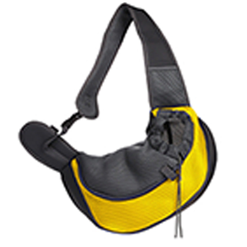 A portable pet bag for outings, suitable for both cats and dogs, with a drawstring mesh single-shoulder bag
