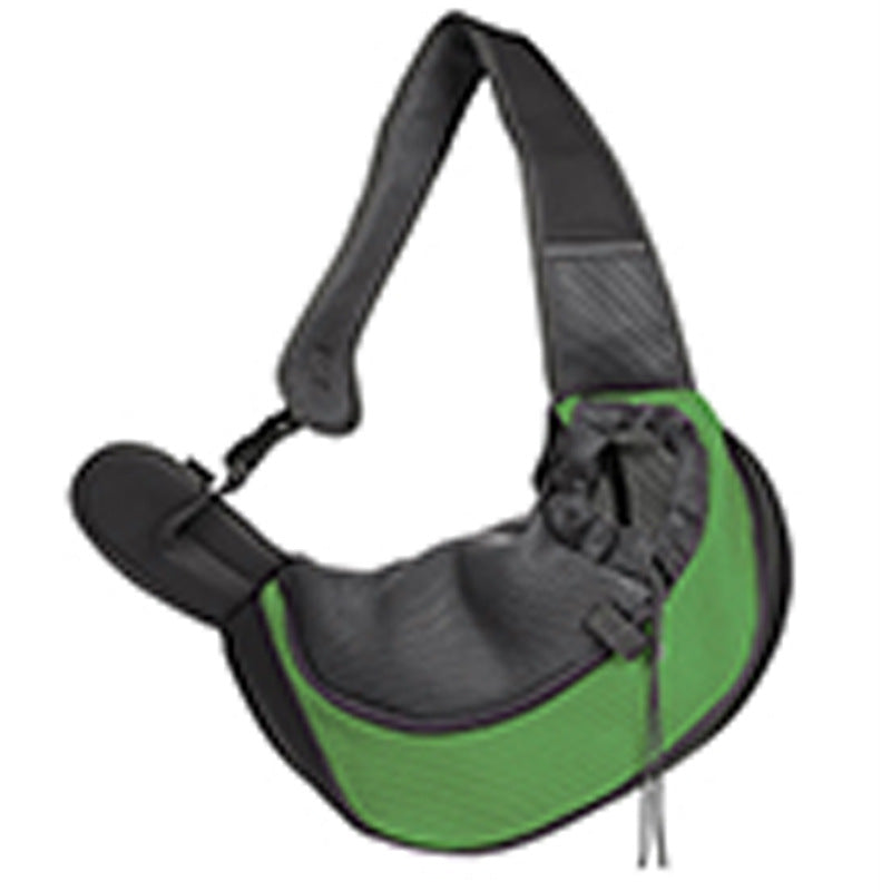A portable pet bag for outings, suitable for both cats and dogs, with a drawstring mesh single-shoulder bag