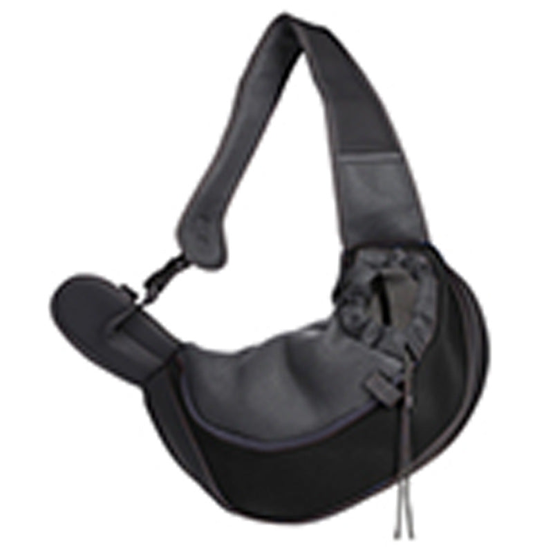 A portable pet bag for outings, suitable for both cats and dogs, with a drawstring mesh single-shoulder bag