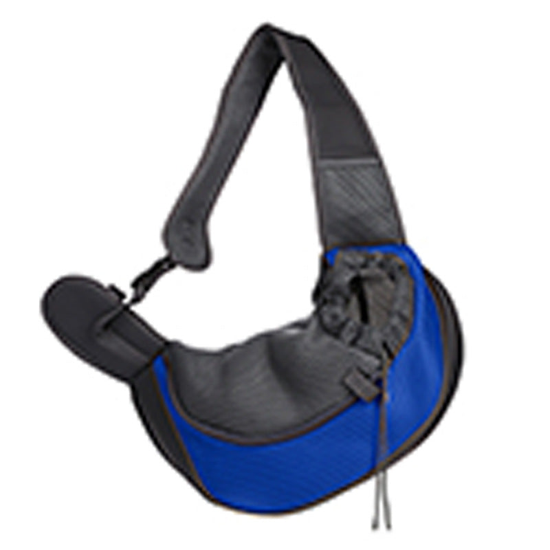 A portable pet bag for outings, suitable for both cats and dogs, with a drawstring mesh single-shoulder bag