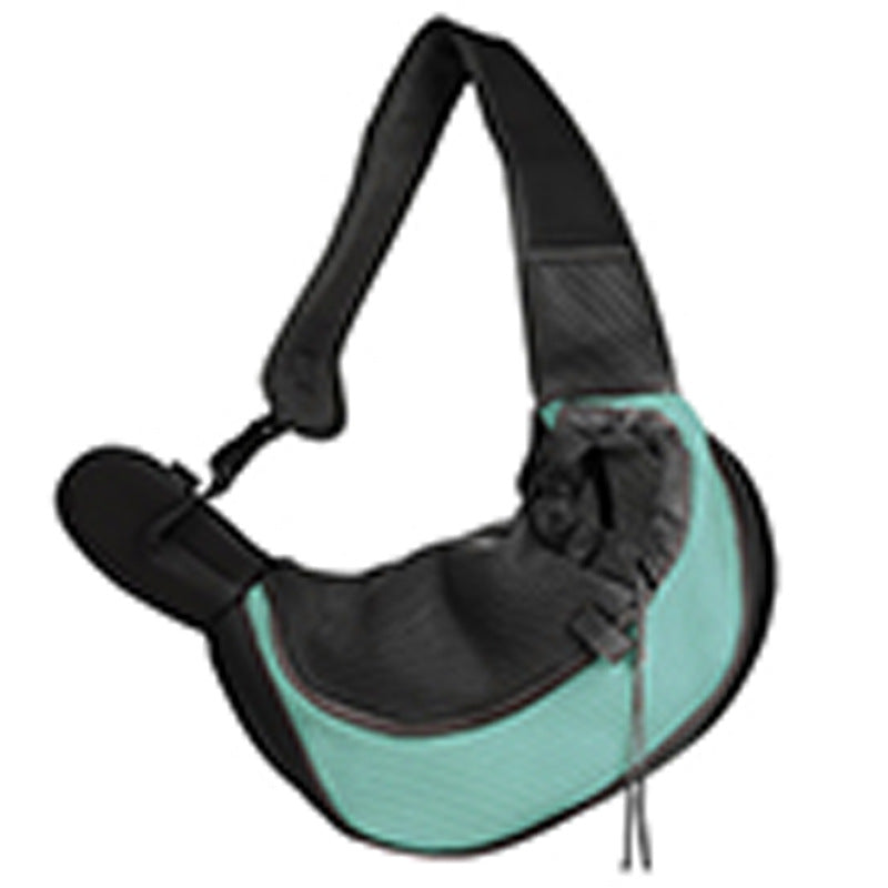 A portable pet bag for outings, suitable for both cats and dogs, with a drawstring mesh single-shoulder bag